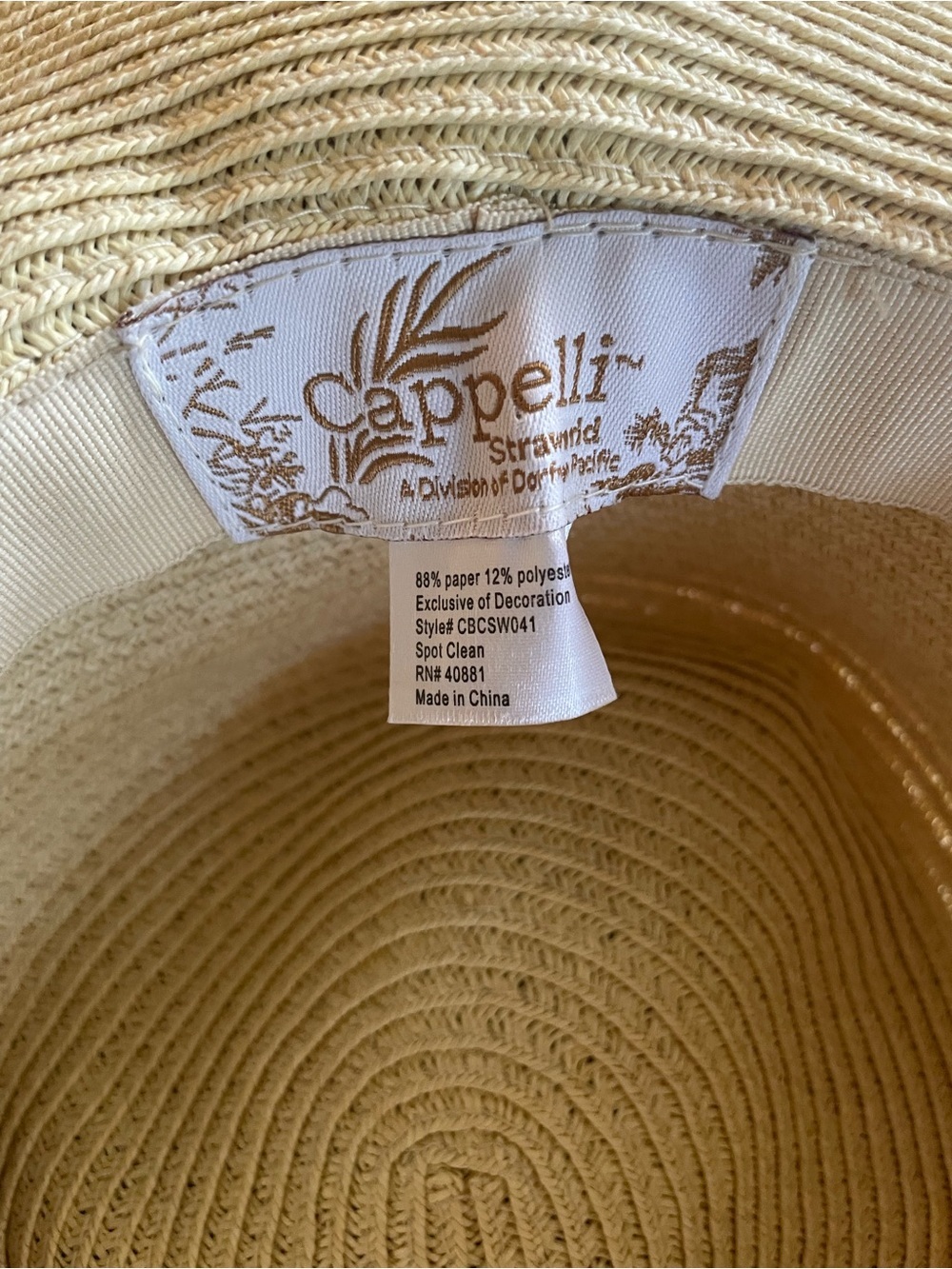 Capelli Embellished Bejeweled Sun Straw Hat Size M - Picture 5 of 6